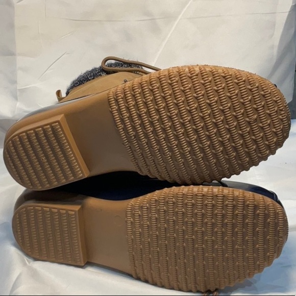 Justfub Tan and Blue Waterproof Winter Boots - Picture 7 of 8